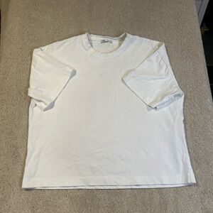 Women’s Zara White T Shirt graphic of "Discobolus of Myron" Size Small